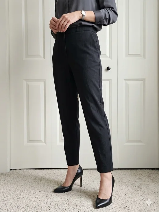 Banana Republic Airstretch Black Cropped Ankle Pants Lightweight Golf SZ L - Picture 1 of 14